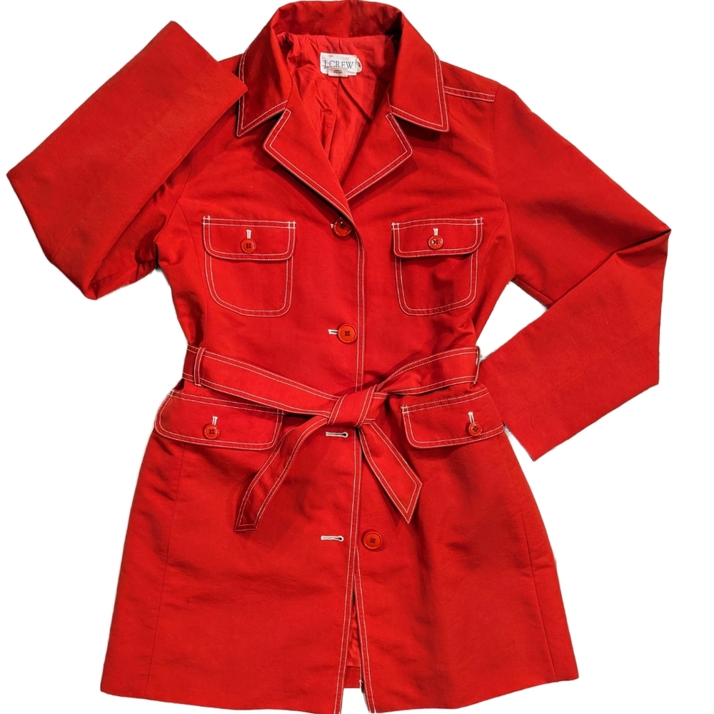 Vintage J. Crew Red Trench Coat